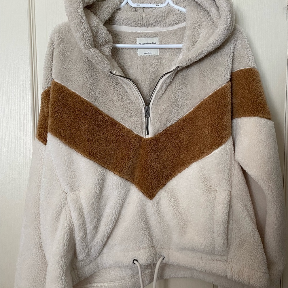 Fuzzy quarter zip hoodie